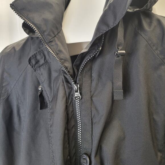 Land's End Black Mid-Length Windbreaker with Removeable hood, M - Picture 5 of 11